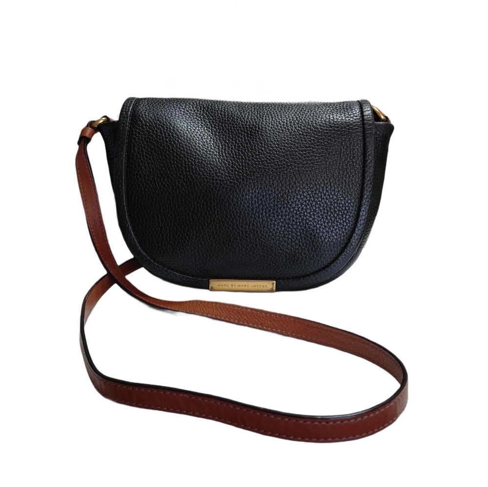 Marc Jacobs Black Pebbled Leather Crossbody Sadle Bag - Picture 12 of 12